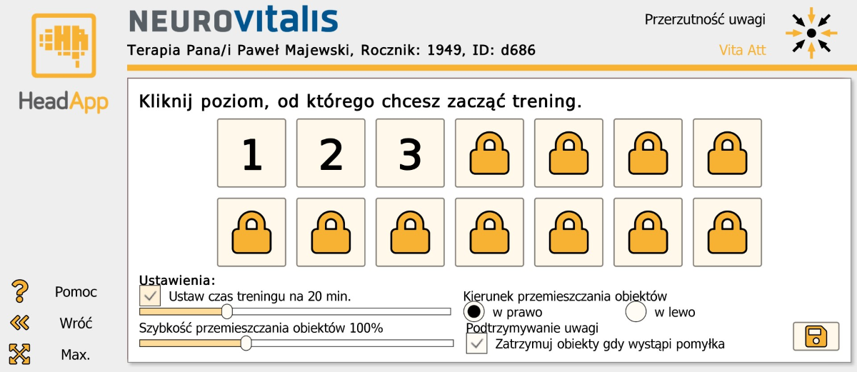 Przerzutność uwagi — przebieg ćwiczenia