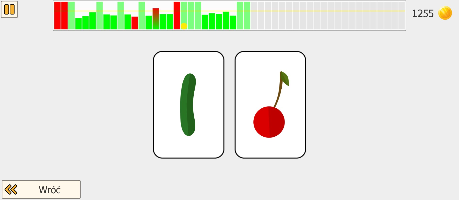 Przebieg treningu Kontrola reakcji